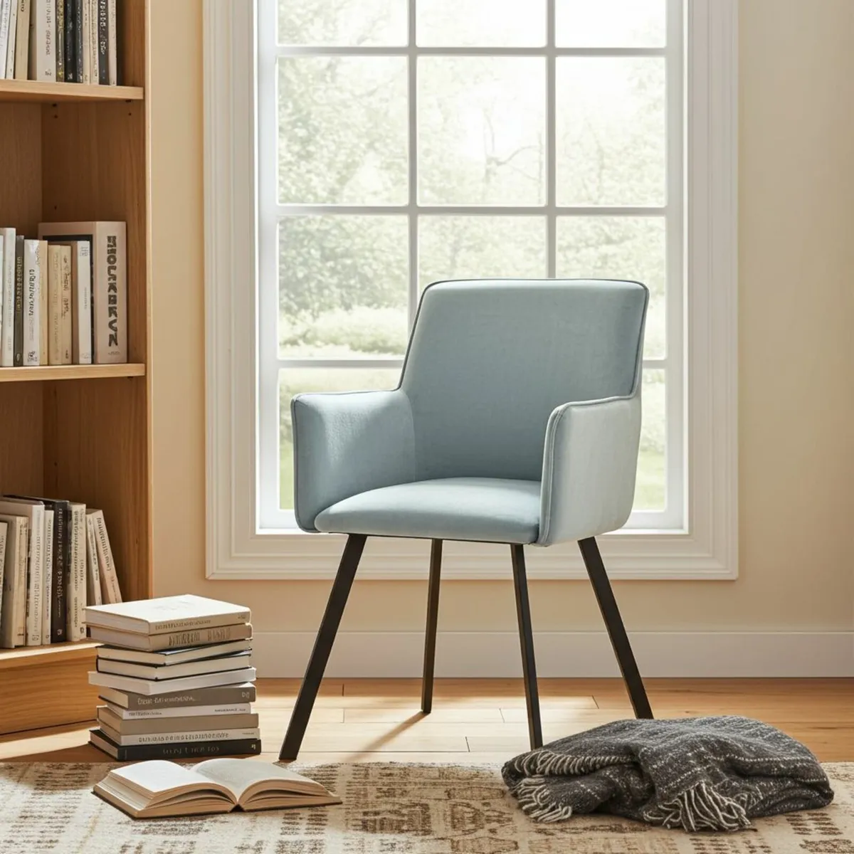 Modern Velvet Dining Armchair - Image 3