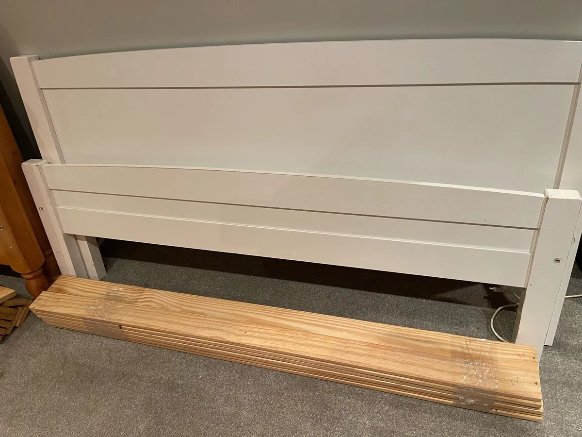 Good Sturdy White 4Ft 6” Double Bed - Can Deliver