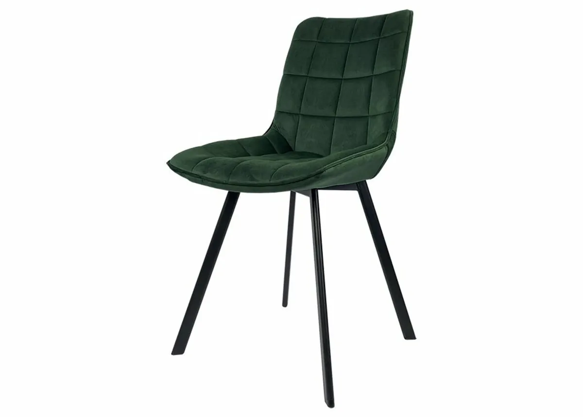 Lila Velvet Dining Chair with Quilted Seat - Image 4