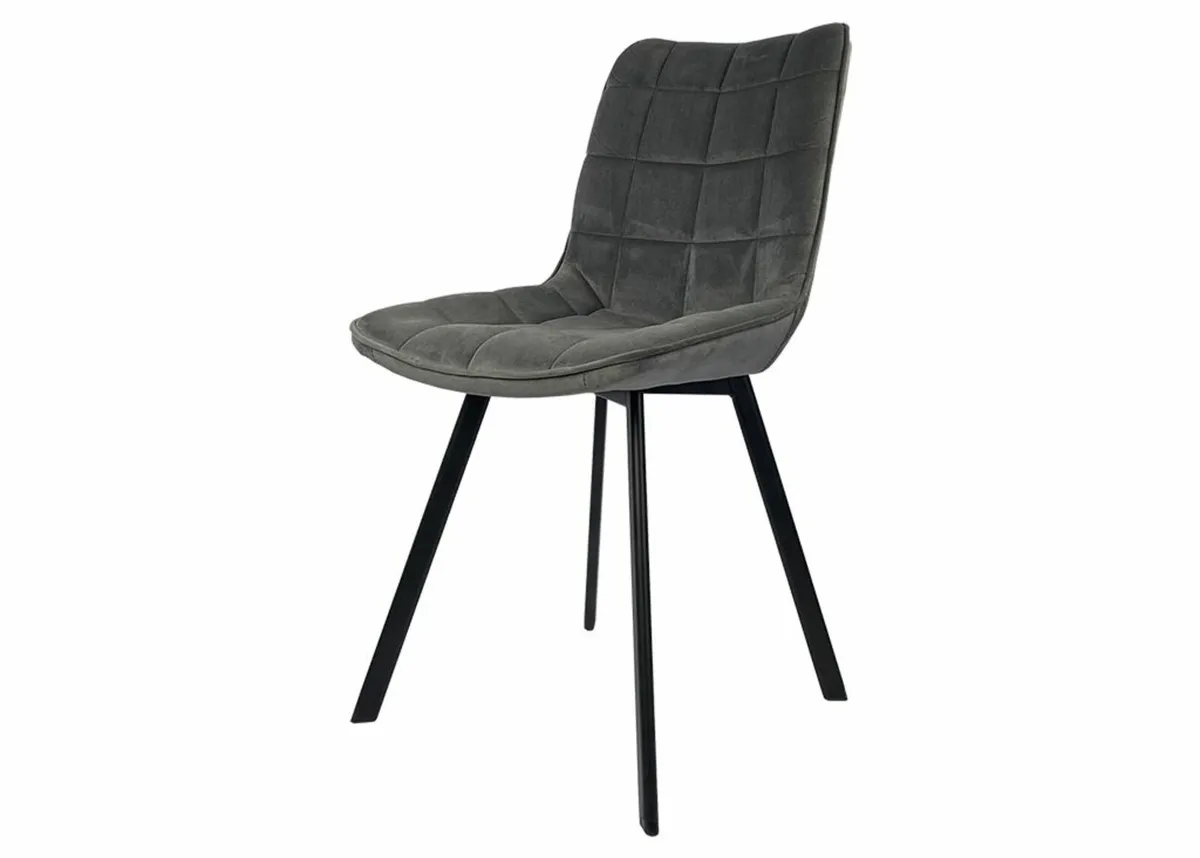 Lila Velvet Dining Chair with Quilted Seat - Image 2