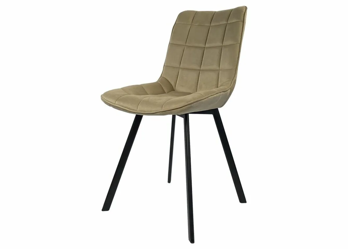 Lila Velvet Dining Chair with Quilted Seat - Image 3