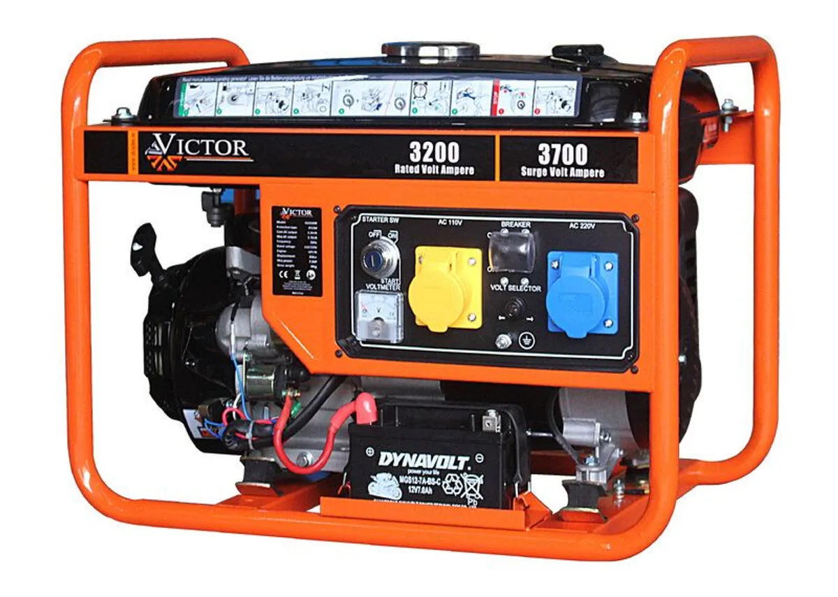 Generator-Victor Petrol Generator 3.7KVA UP170 208cc AVR - Image 1