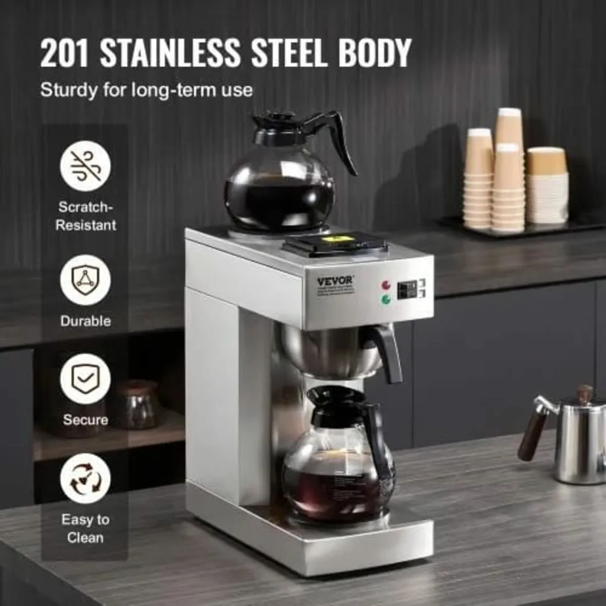 12 Cups Commercial Drip Coffee Maker, Coffee Maker - Image 3