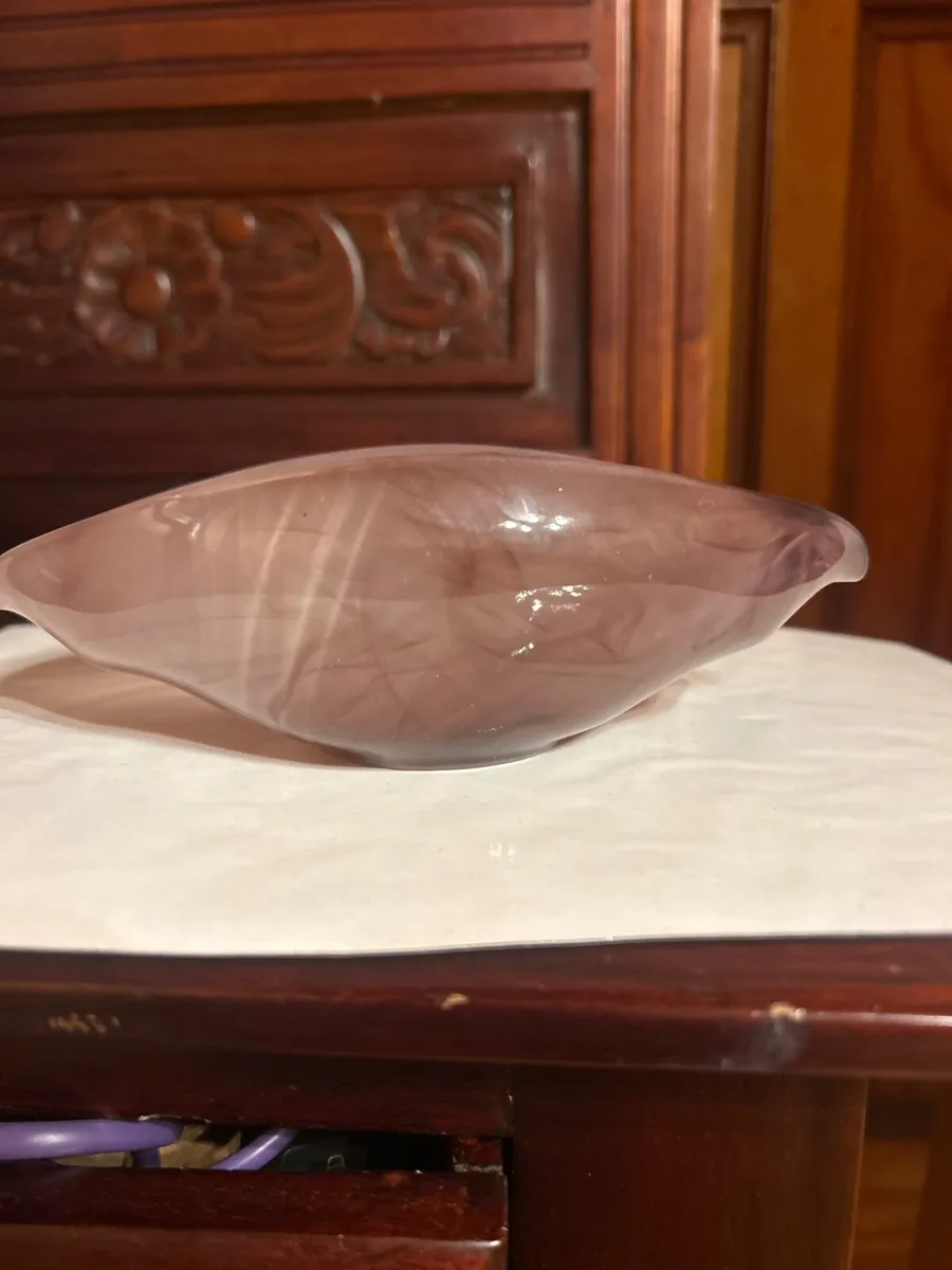 SOWERBY retro PURPLE CLOUD glass trinket oval bowl - Image 2
