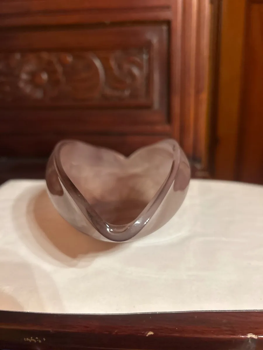 SOWERBY retro PURPLE CLOUD glass trinket oval bowl - Image 4