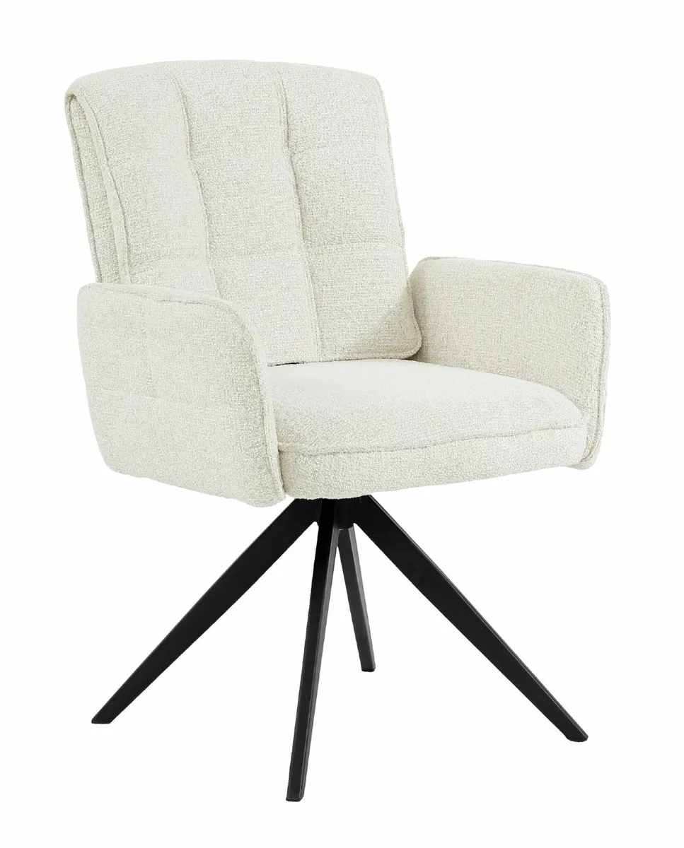 Zamira Grey Chenille Swivel Armchair - Image 4