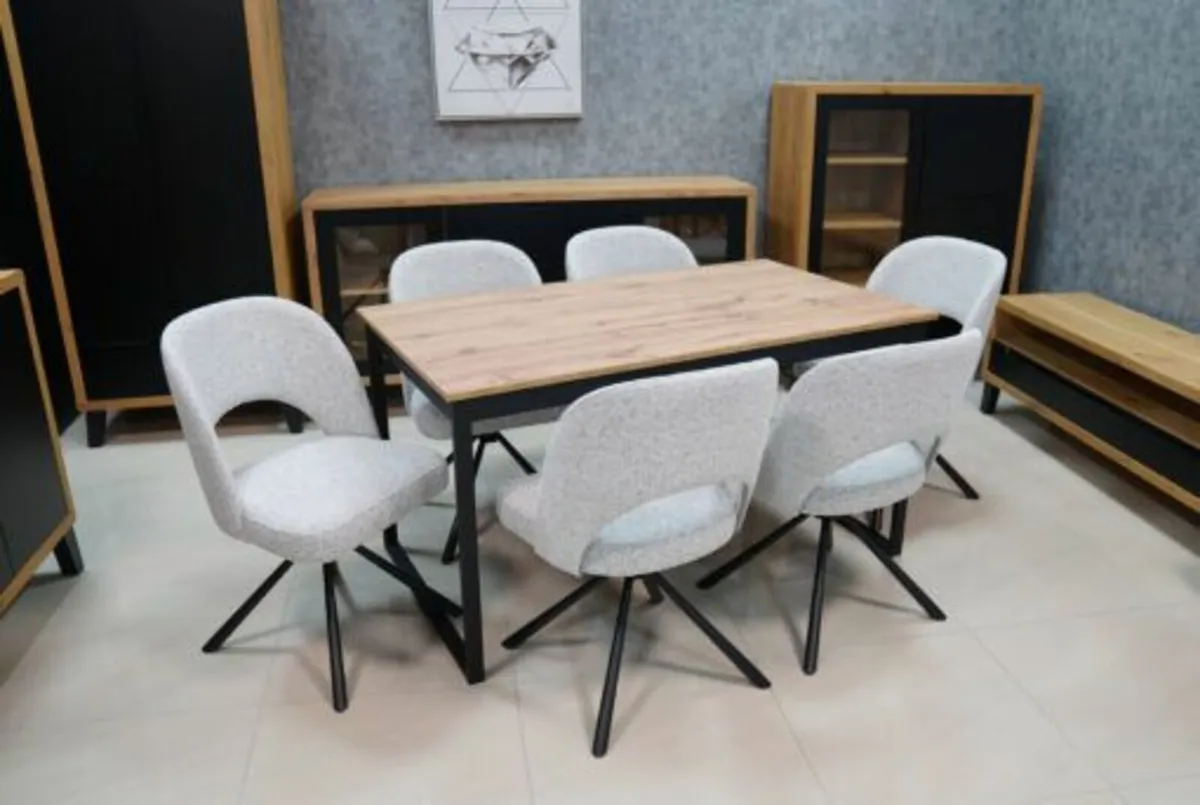 Verve43 Grey Chenille Swivel Chair - Image 2