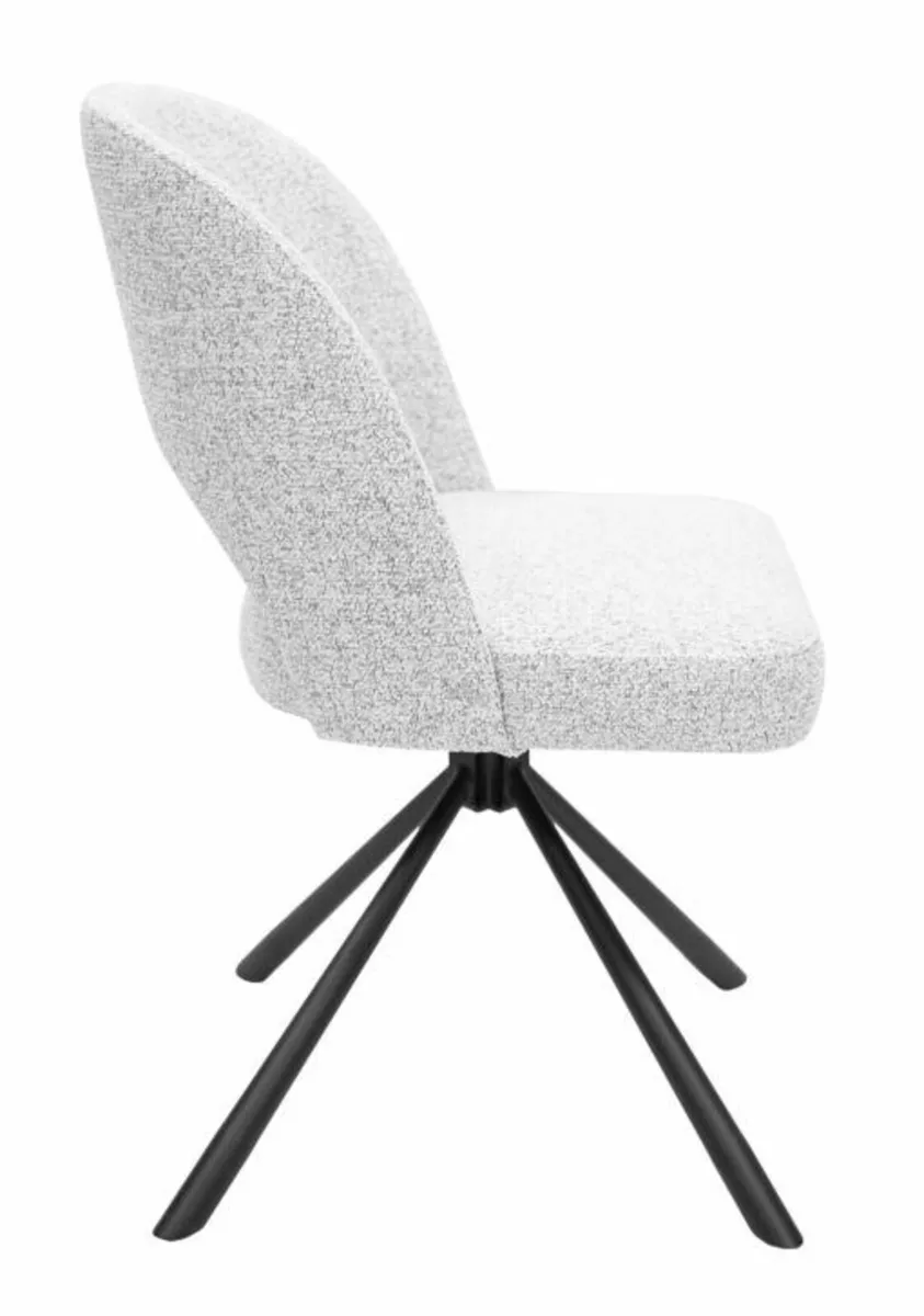 Verve43 Grey Chenille Swivel Chair - Image 1
