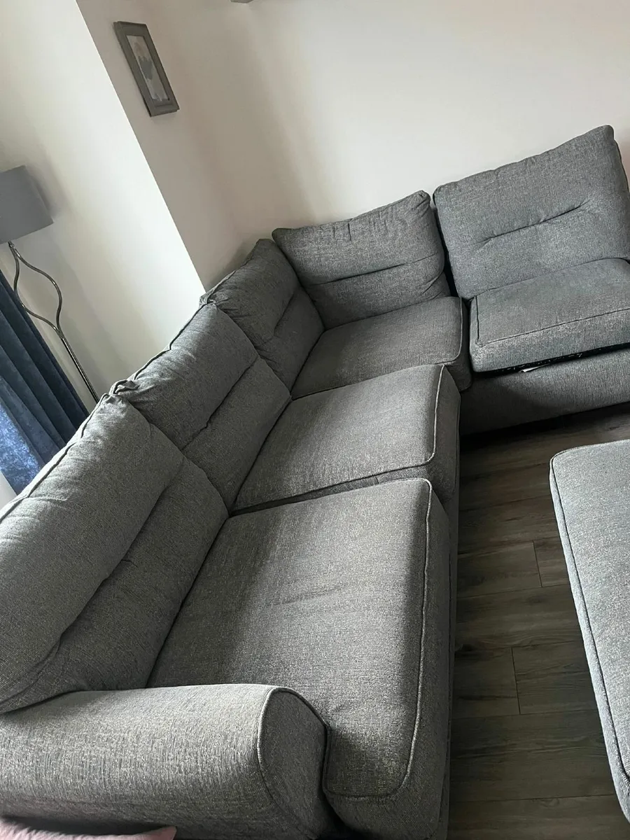 Corner sofa and footstool for sale - Image 1