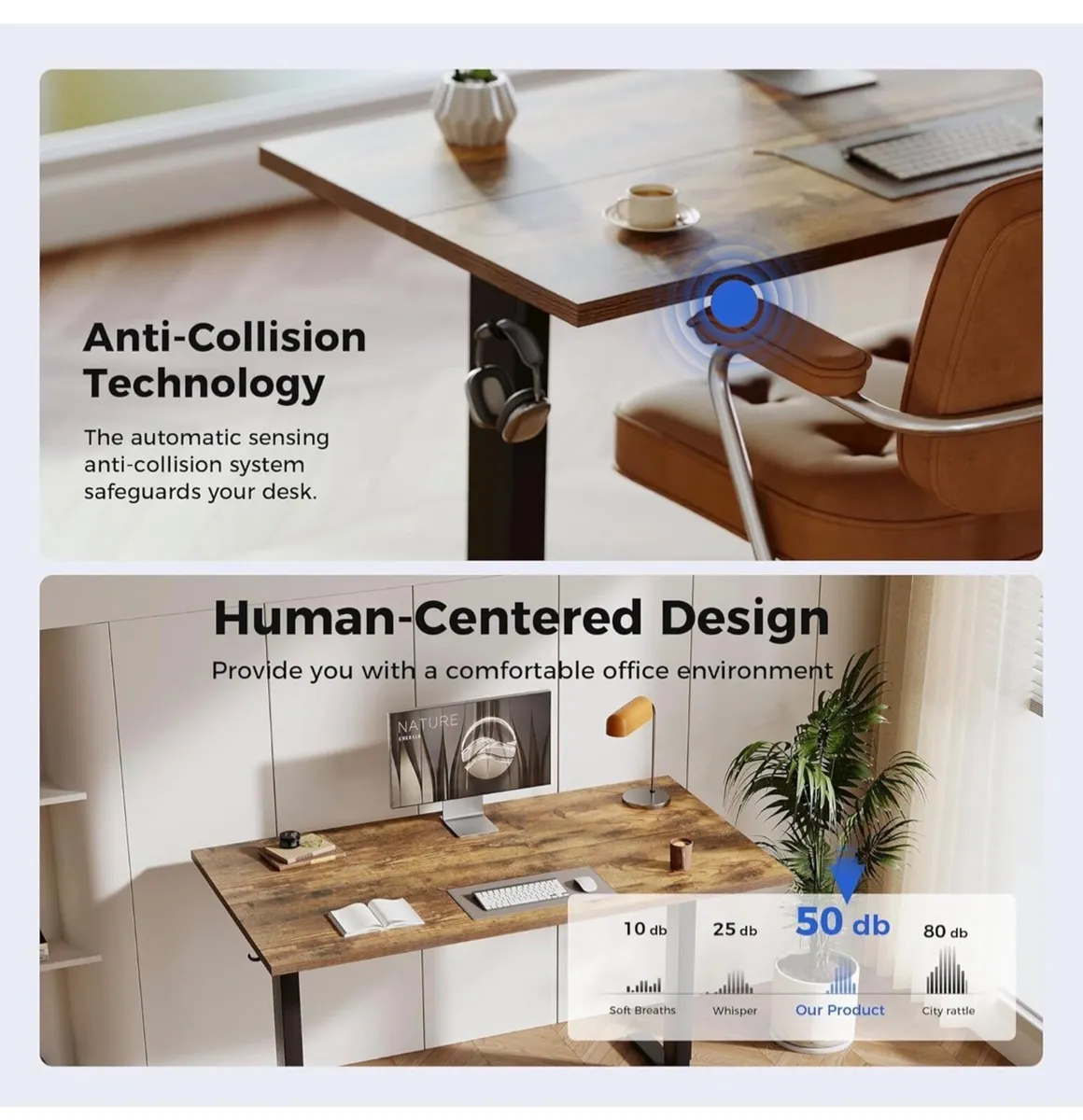 Electric Standing Desk, 100 x 60 cm Height Adjusta - Image 3