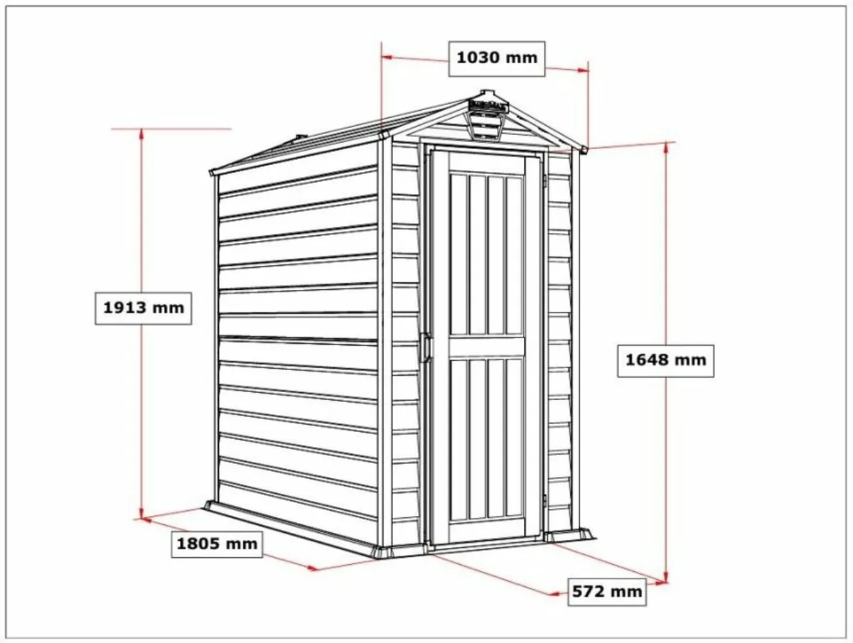 4×6 Evermore Vinyl Garden Shed – Grey - Image 3