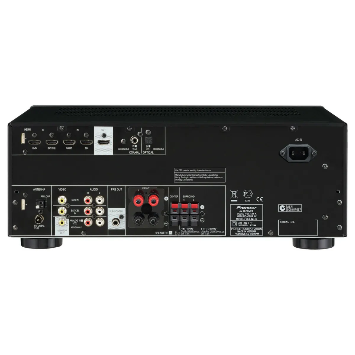 Pioneer VSX-424 5.1 HDMI AV Receiver - Image 4
