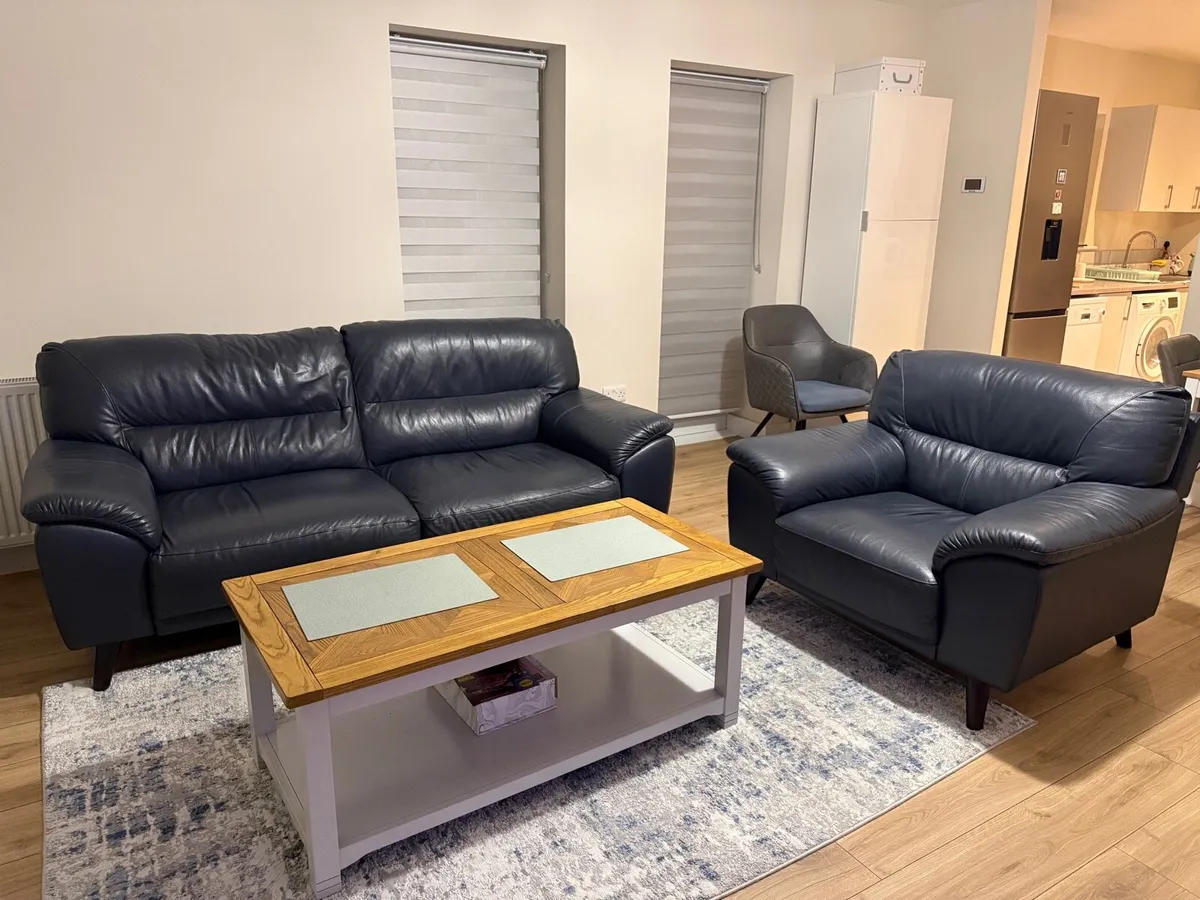 Leather couch and chair - Image 1