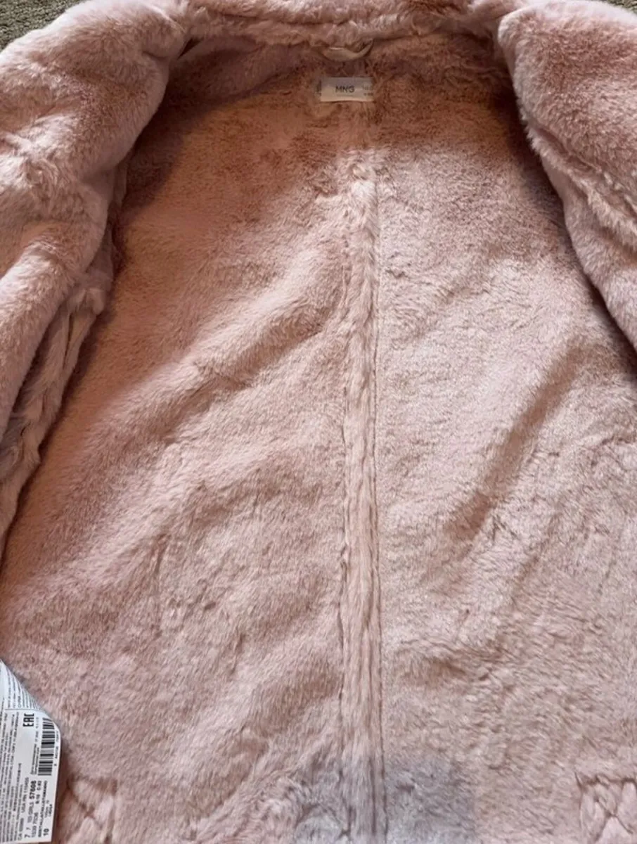 New Mango fur lined Pink Biker Jacket - 10 years - Image 3