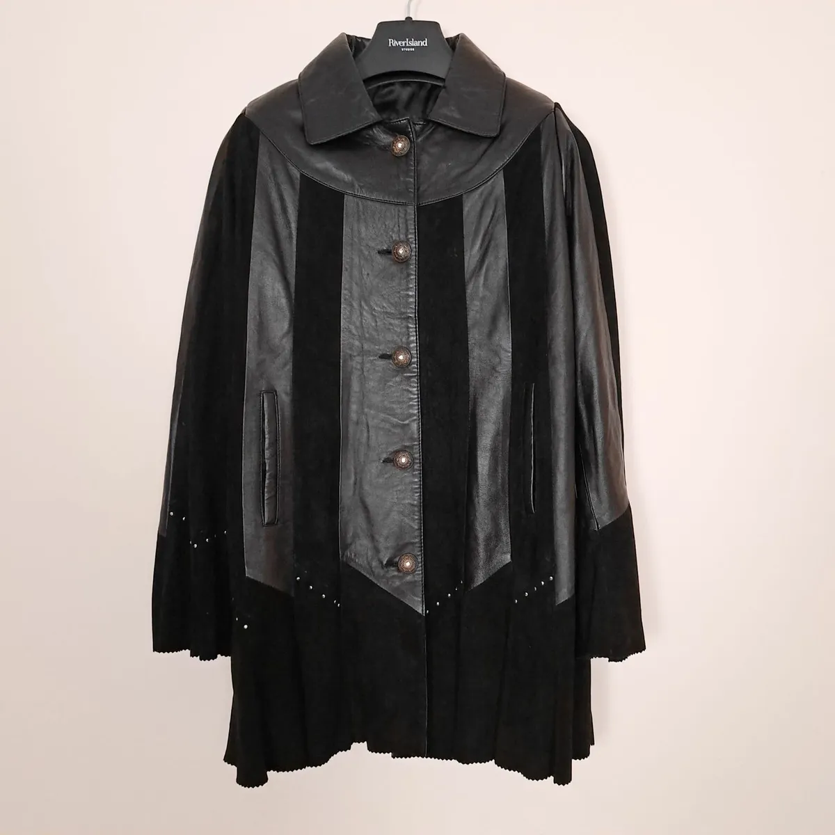 Hollywood Vintage Black Leather Suede Jacket L - Image 1
