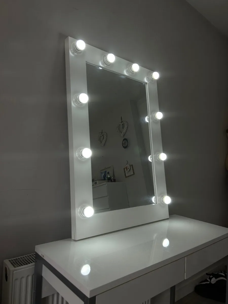 Hollywood mirror and IKEA desk - Image 2