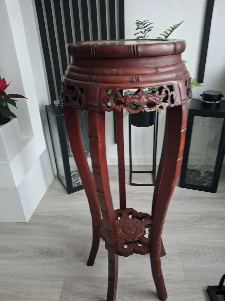 Vintage Chinese Rosewood Plant Stand - Image 1