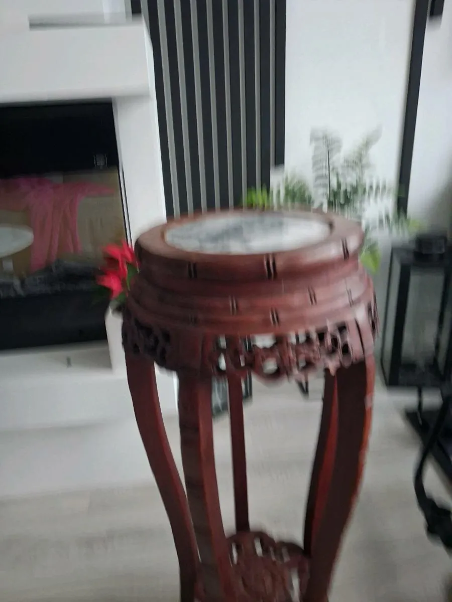 Vintage Chinese Rosewood Plant Stand - Image 3