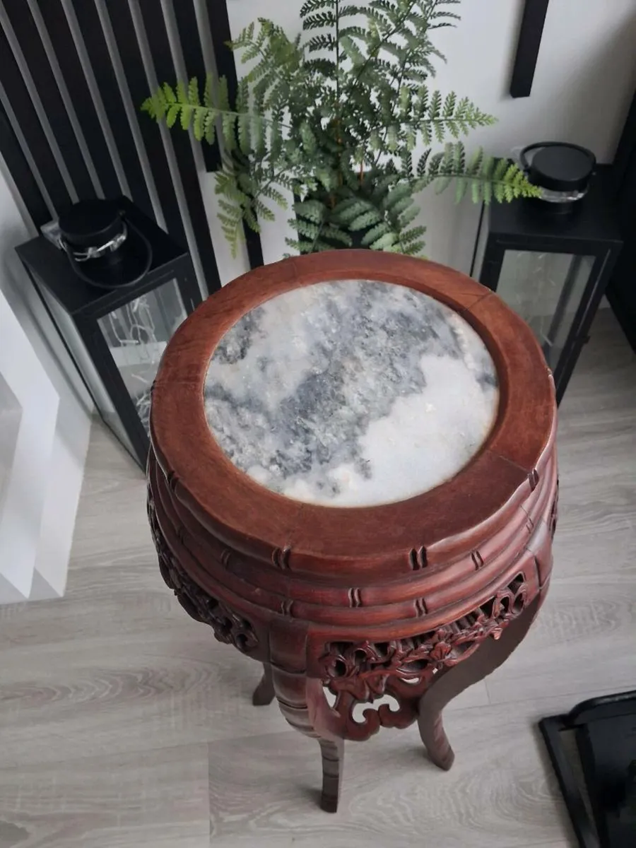 Vintage Chinese Rosewood Plant Stand - Image 4