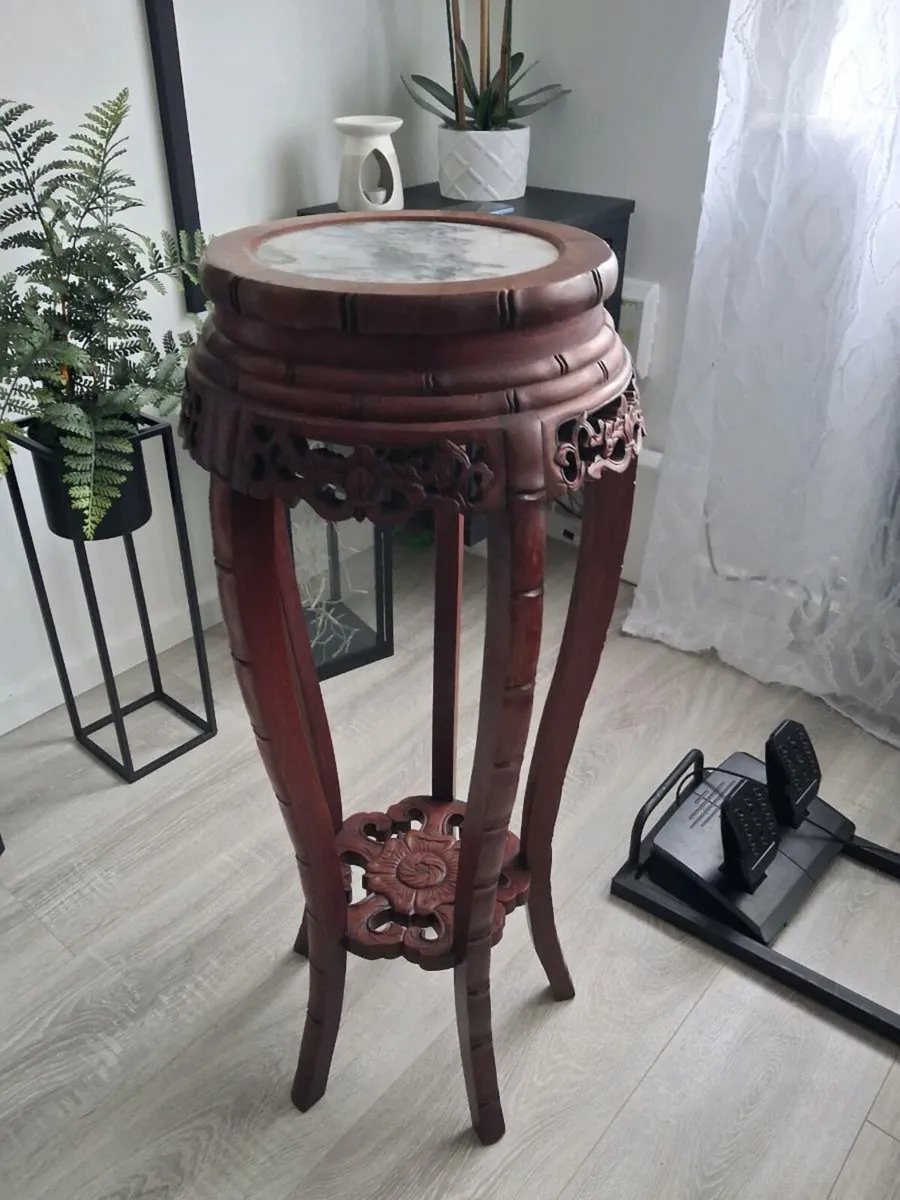 Vintage Chinese Rosewood Plant Stand - Image 2