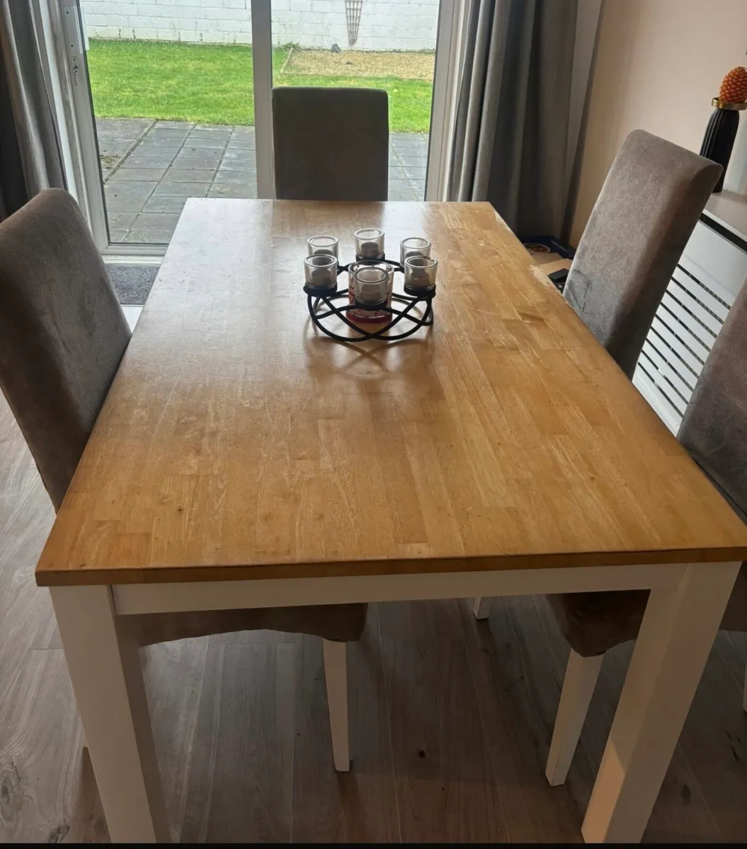 Wooden Dining Table and 6 Chairs - Image 2