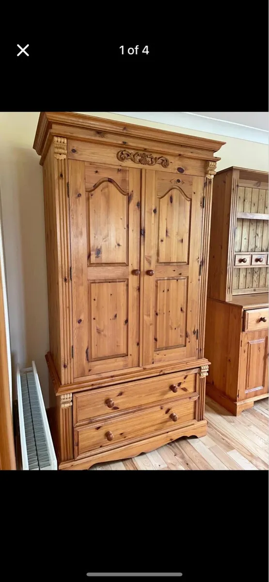 3 large pine wooden wardrobes - Image 2