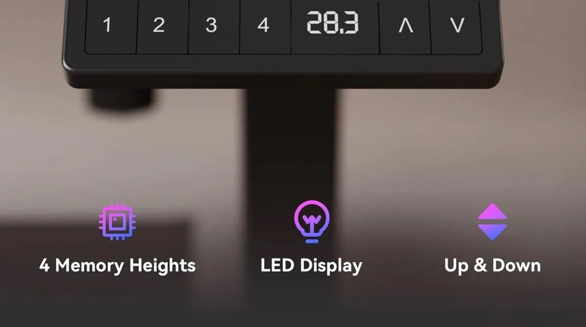 100 x 60 cm Standing Desk, Electric Height Adjusta - Image 3