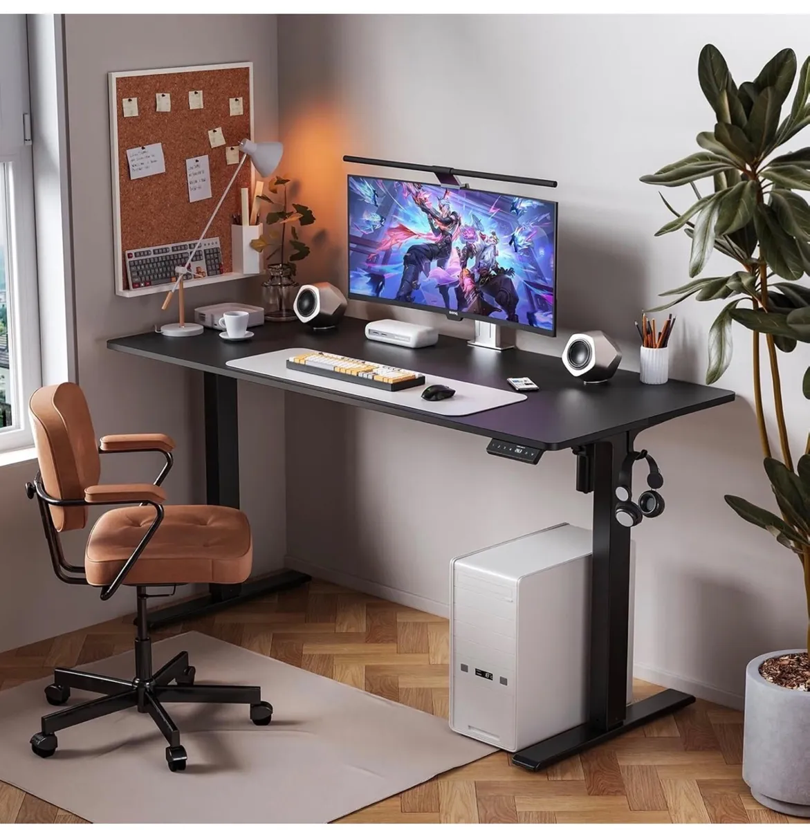 100 x 60 cm Standing Desk, Electric Height Adjusta - Image 4