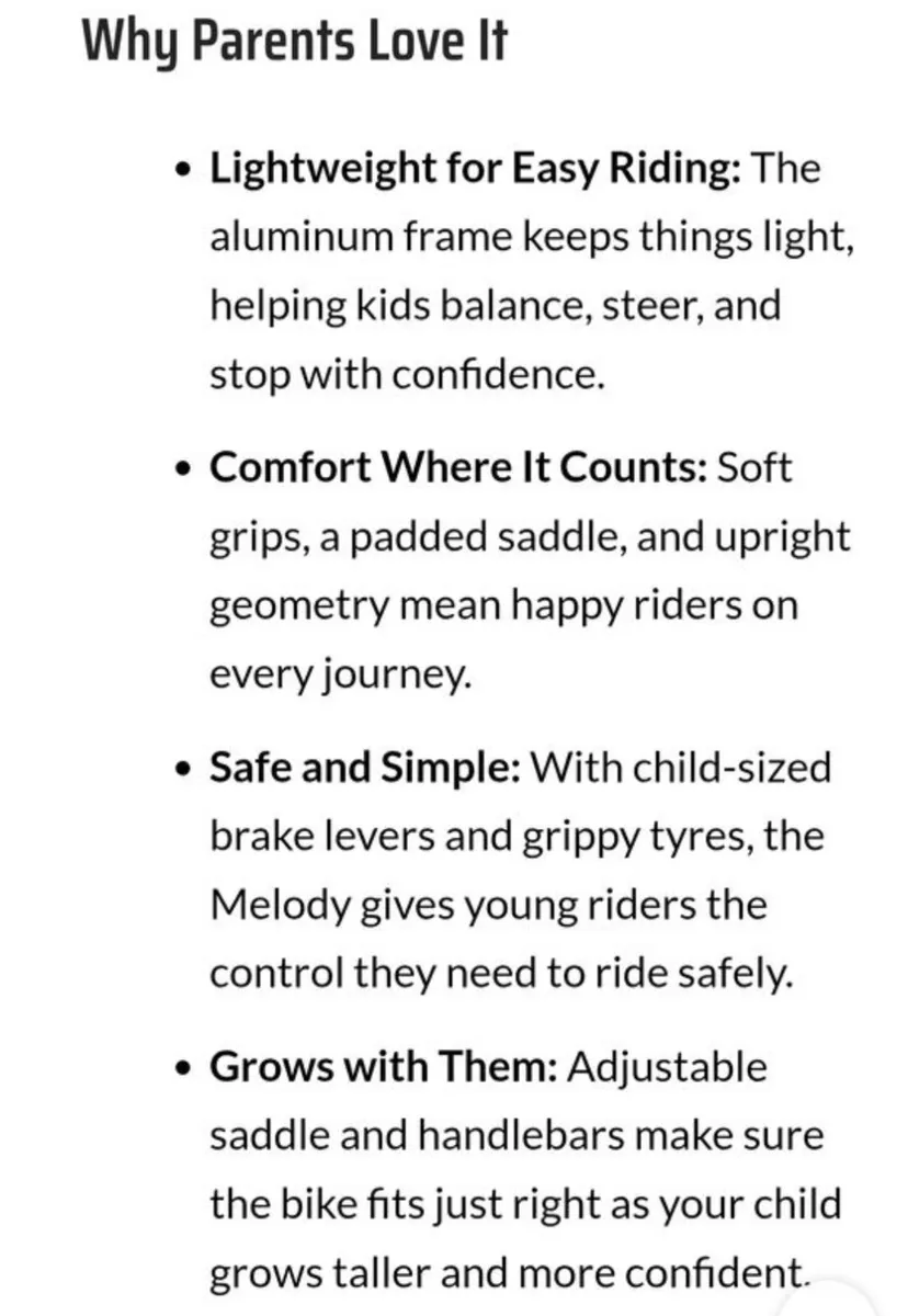 Ridgeback Melody 16inch Kids Bicycle - Image 4