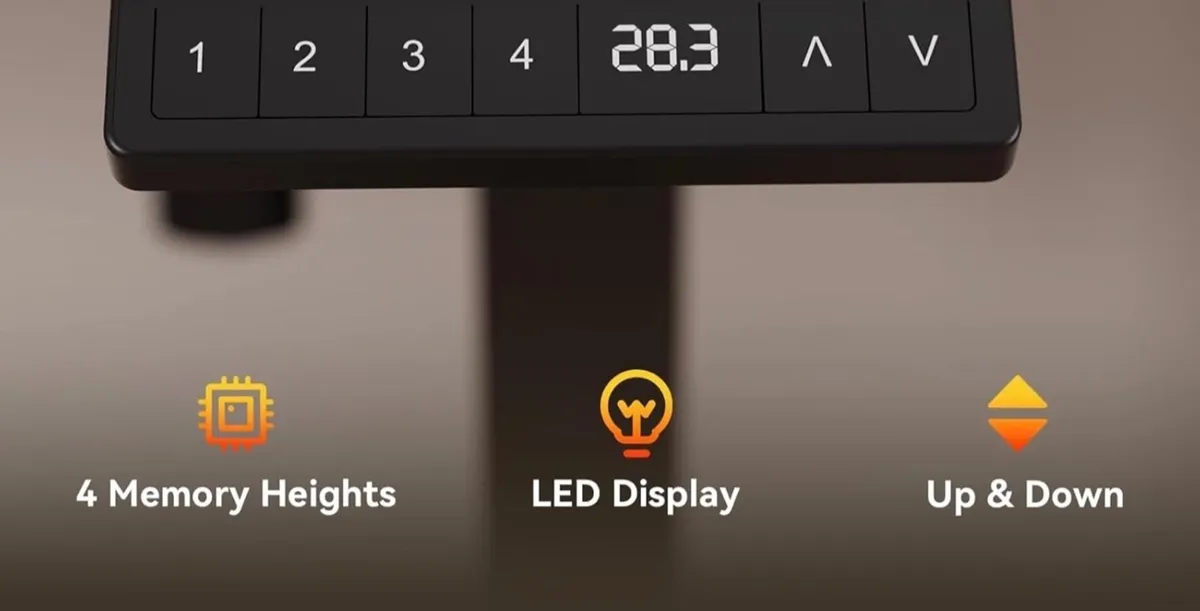 100 x 60 cm Standing Desk, Electric Height Adjusta - Image 4