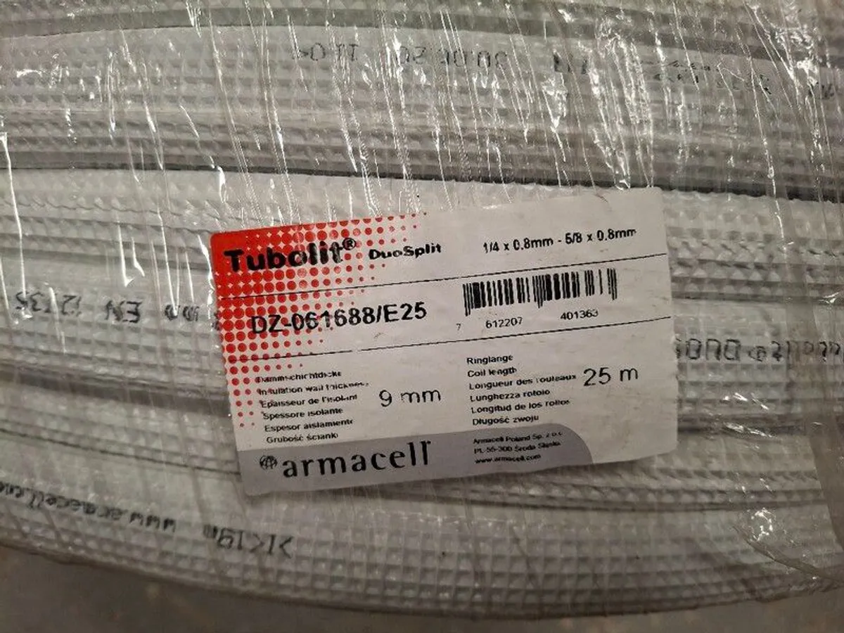 Refrigerant Line Copper Pipe 1/4" + 5/8" - Image 1