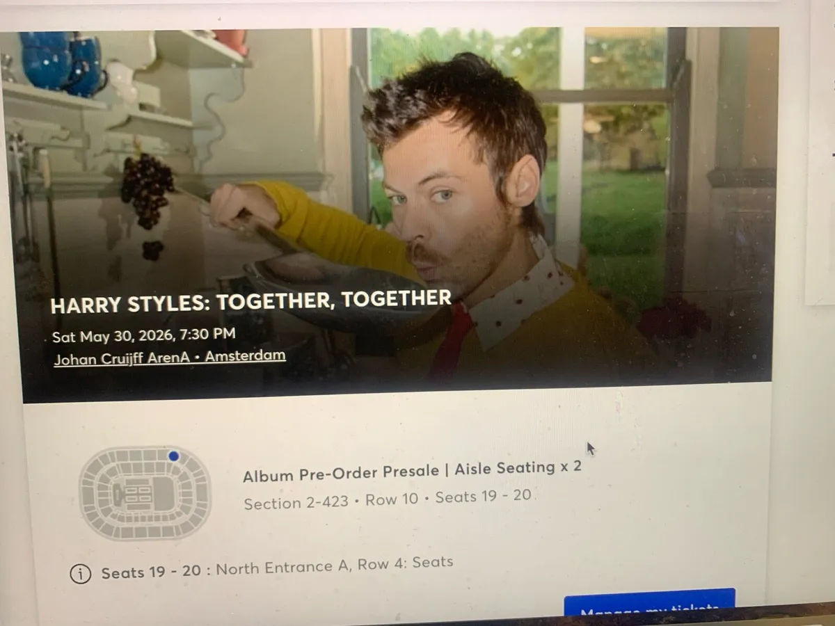 Harry Styles Amsterdam 2 Tickets 2 Nights - Image 2