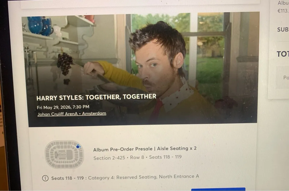 Harry Styles Amsterdam 2 Tickets 2 Nights - Image 3