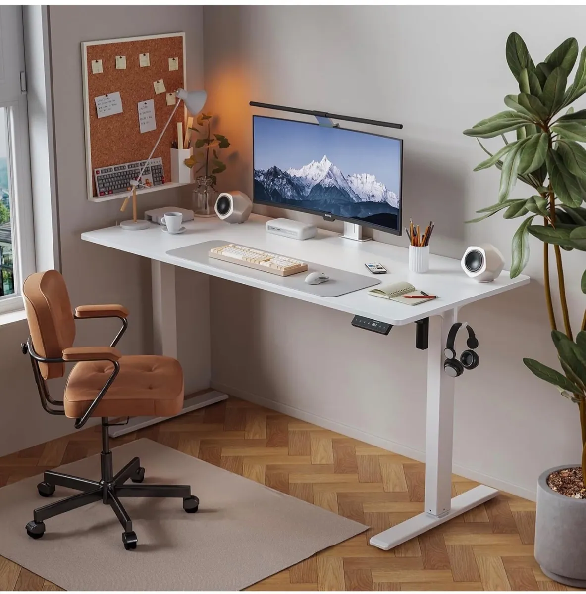 100 x 60 cm Standing Desk, Electric Height Adjusta - Image 1