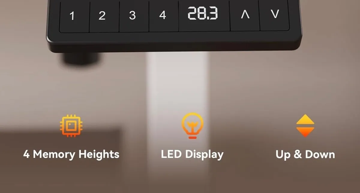 100 x 60 cm Standing Desk, Electric Height Adjusta - Image 3