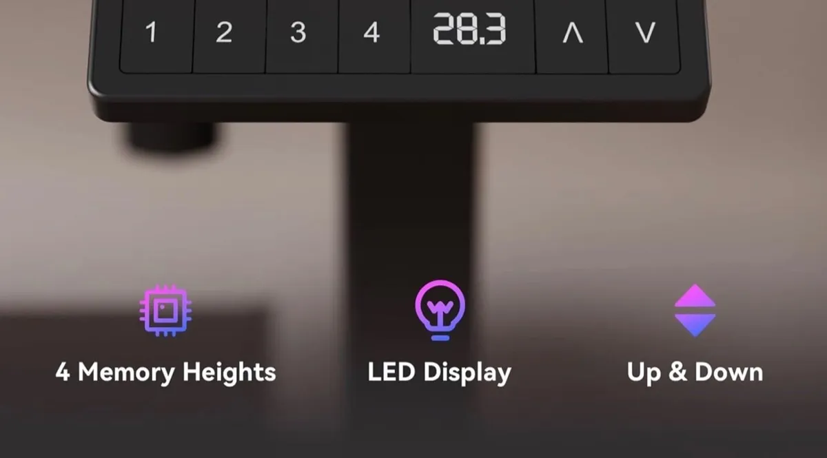 140 x 60 cm Standing Desk, Electric Height Adjusta - Image 3