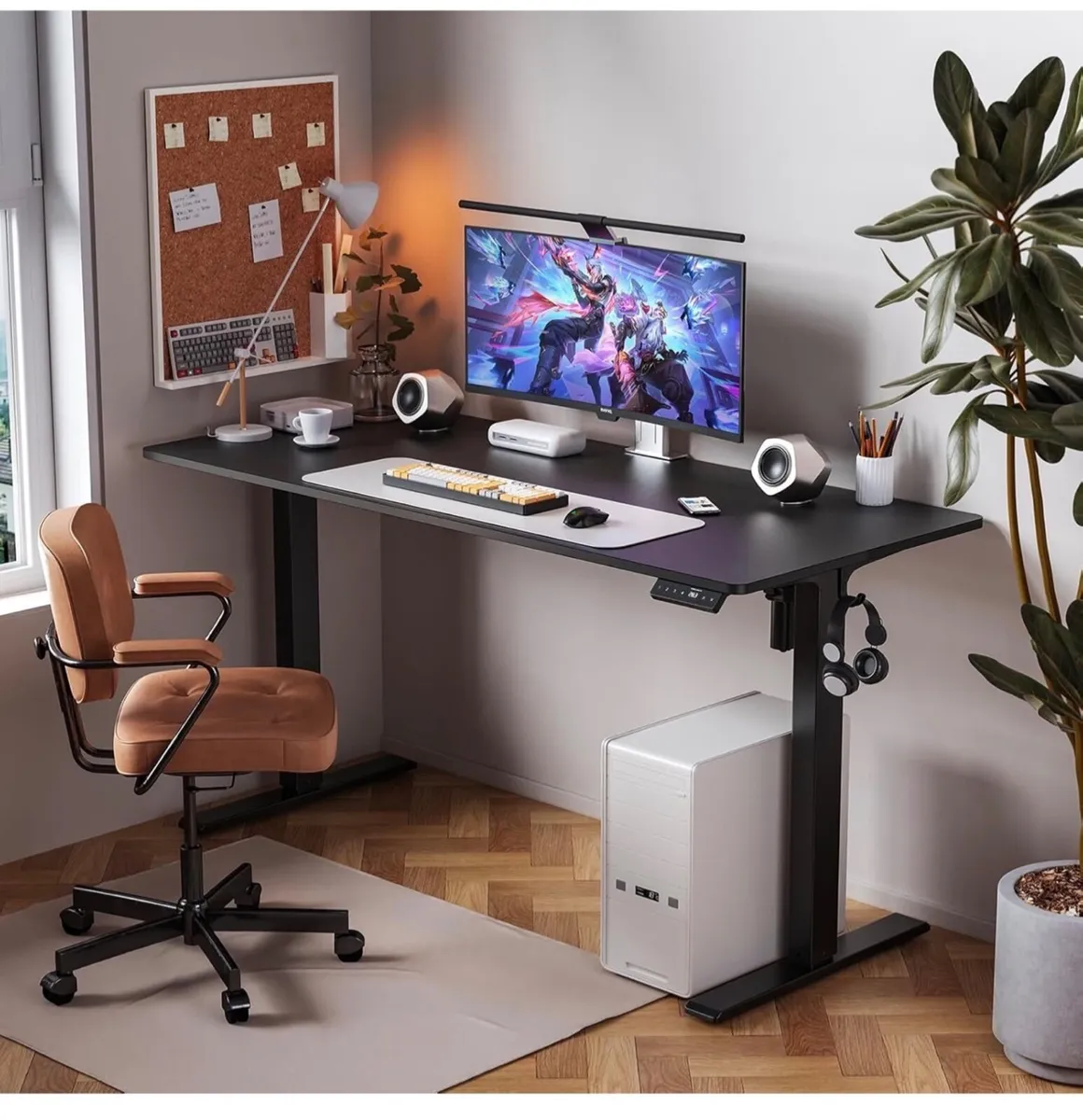 140 x 60 cm Standing Desk, Electric Height Adjusta - Image 4