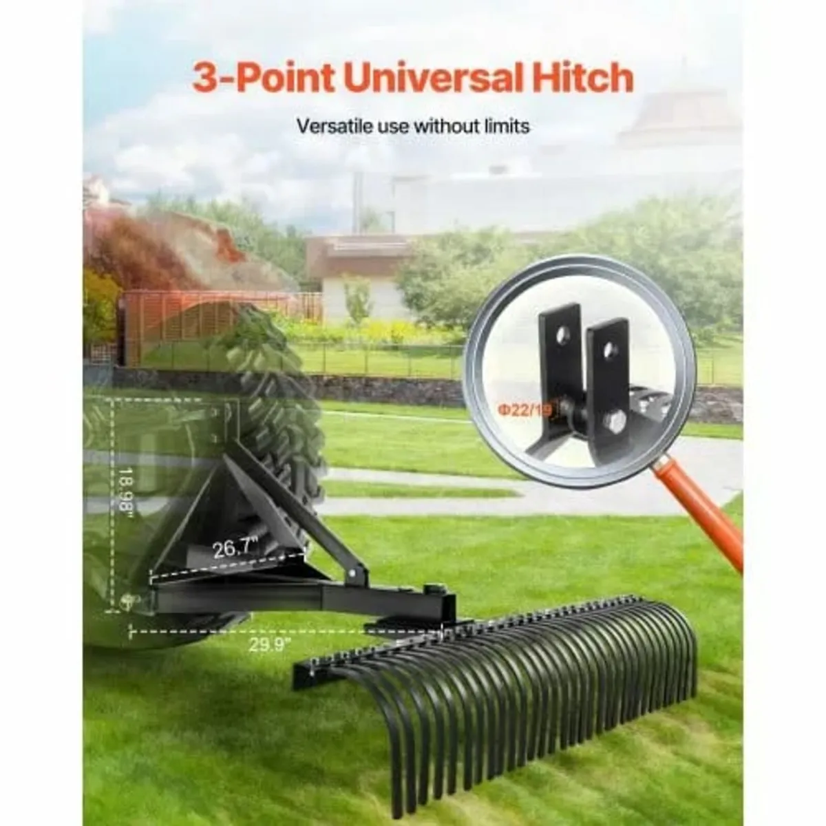 Tow Behind Dethatcher, 1525mm Tow Dethatcher with - Image 4