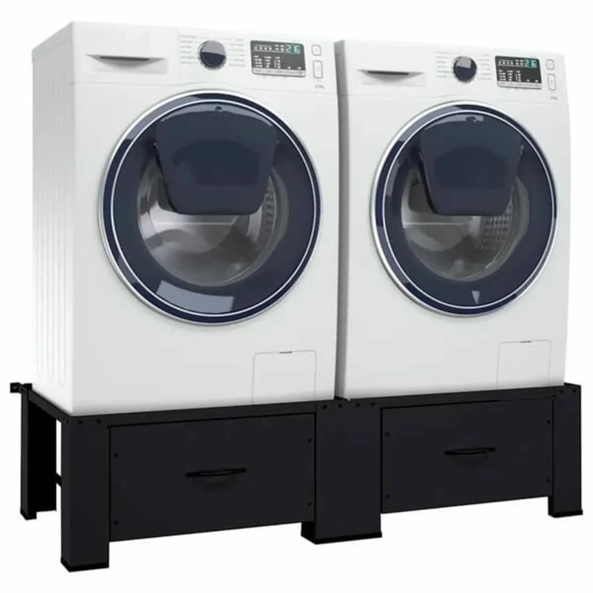 Washing Machine Pedestal 2 pcs Black 127 x 54.5 x - Image 2