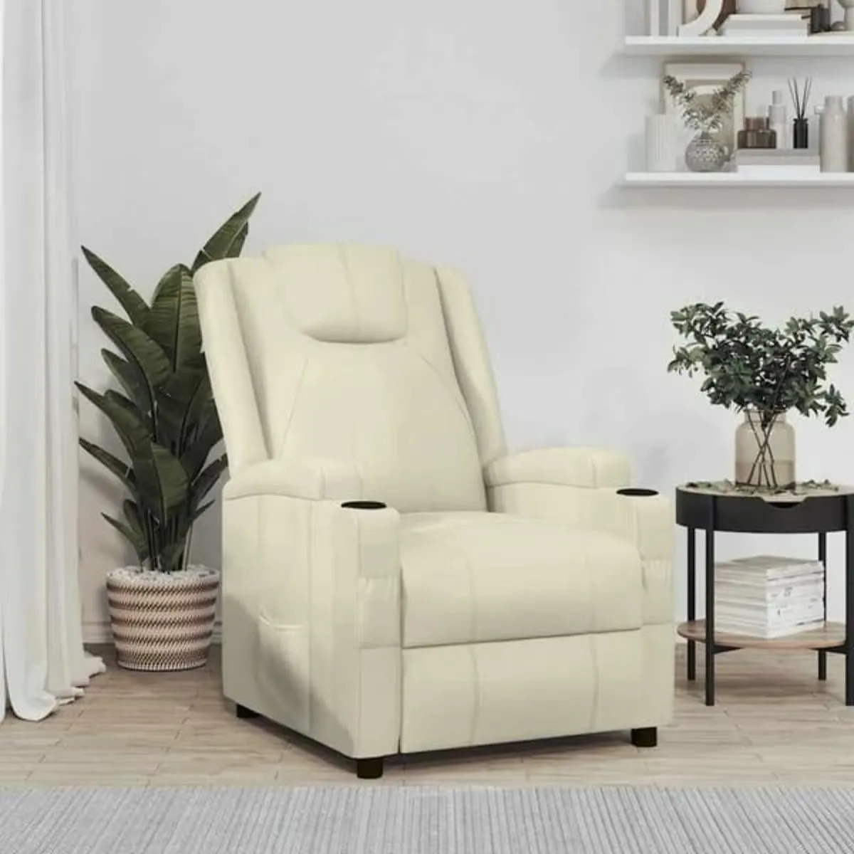 Recliner Chair Cream White Faux Leather

Specifica - Image 1