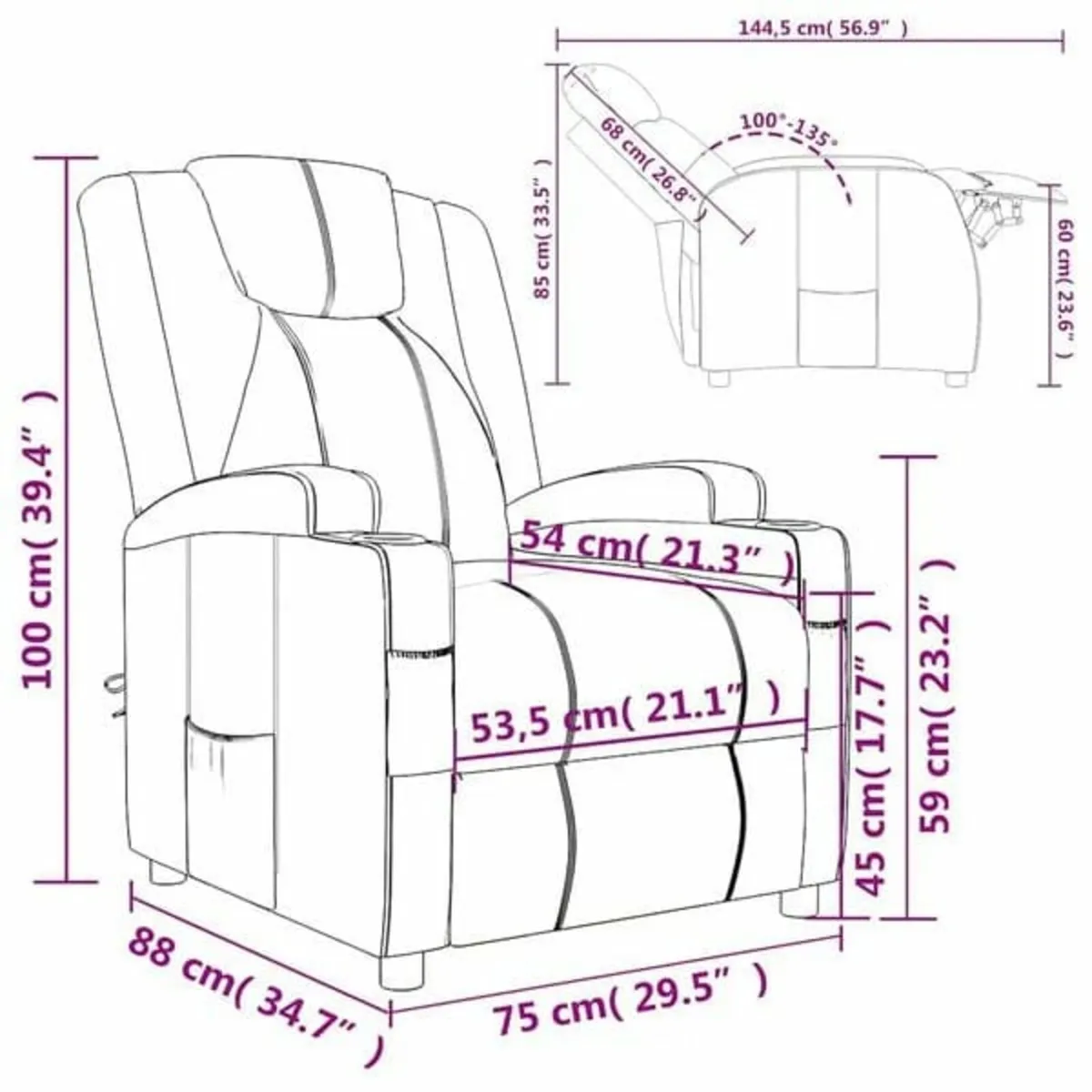 Recliner Chair Brown Faux Leather


Specifications - Image 4