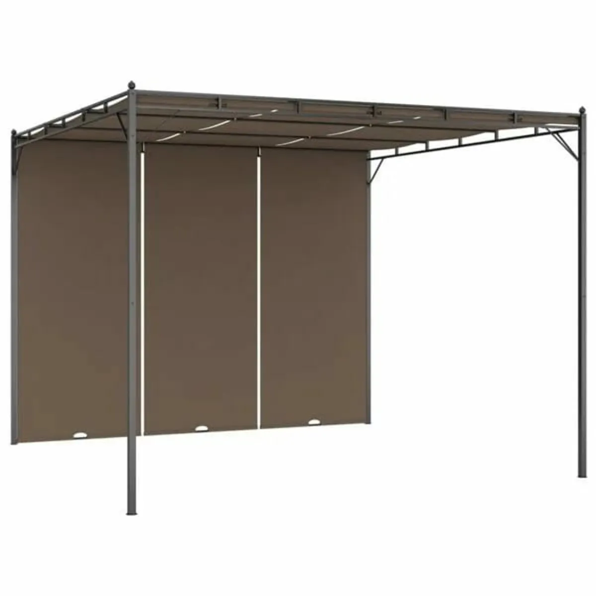 Garden Gazebo with Side Curtain 3x3x2.25 m Taupe - Image 2