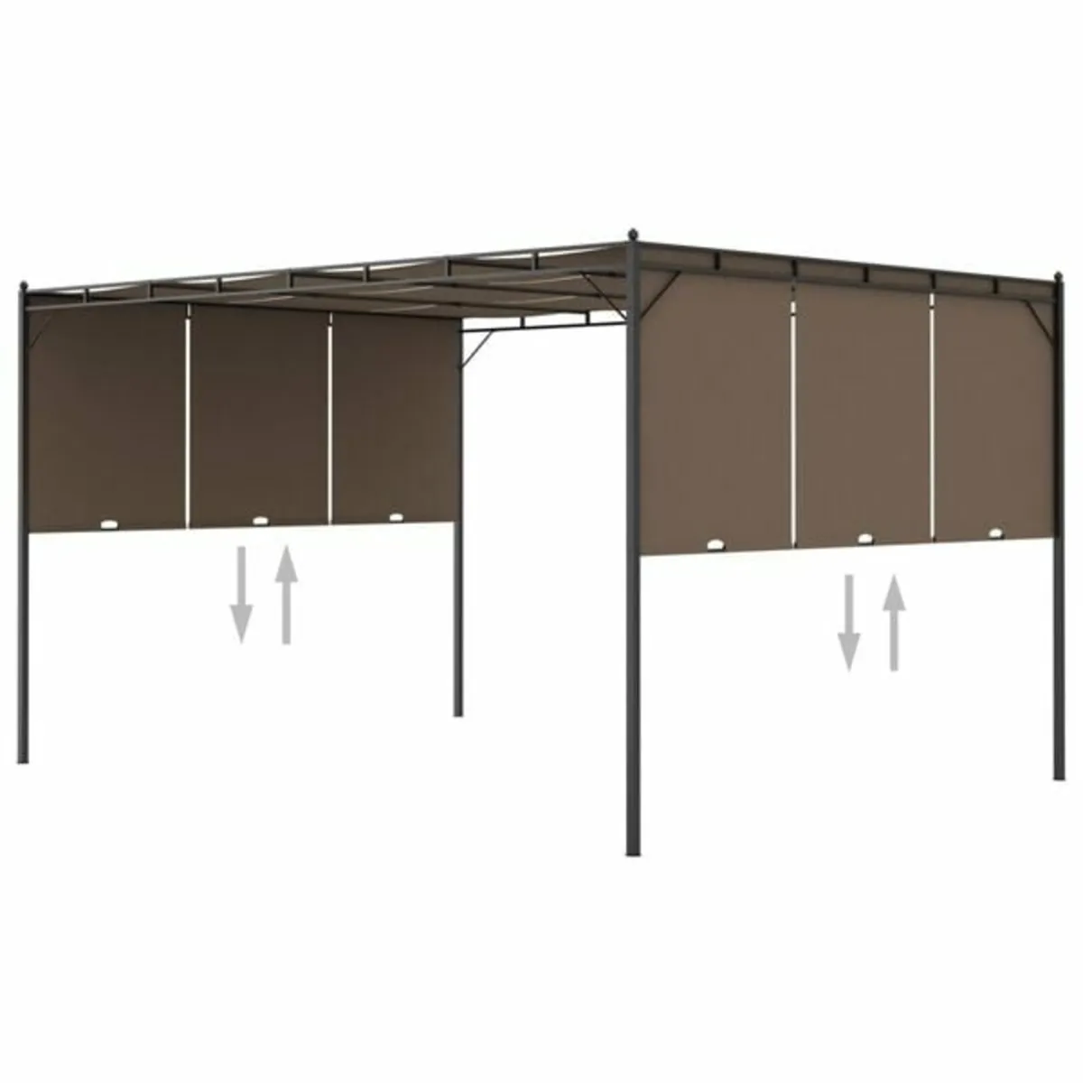 Garden Gazebo with Side Curtain 4x3x2.25 m Taupe - Image 1
