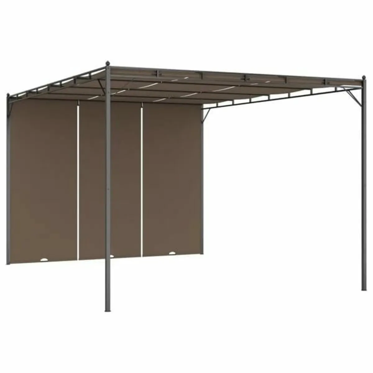 Garden Gazebo with Side Curtain 4x3x2.25 m Taupe - Image 2