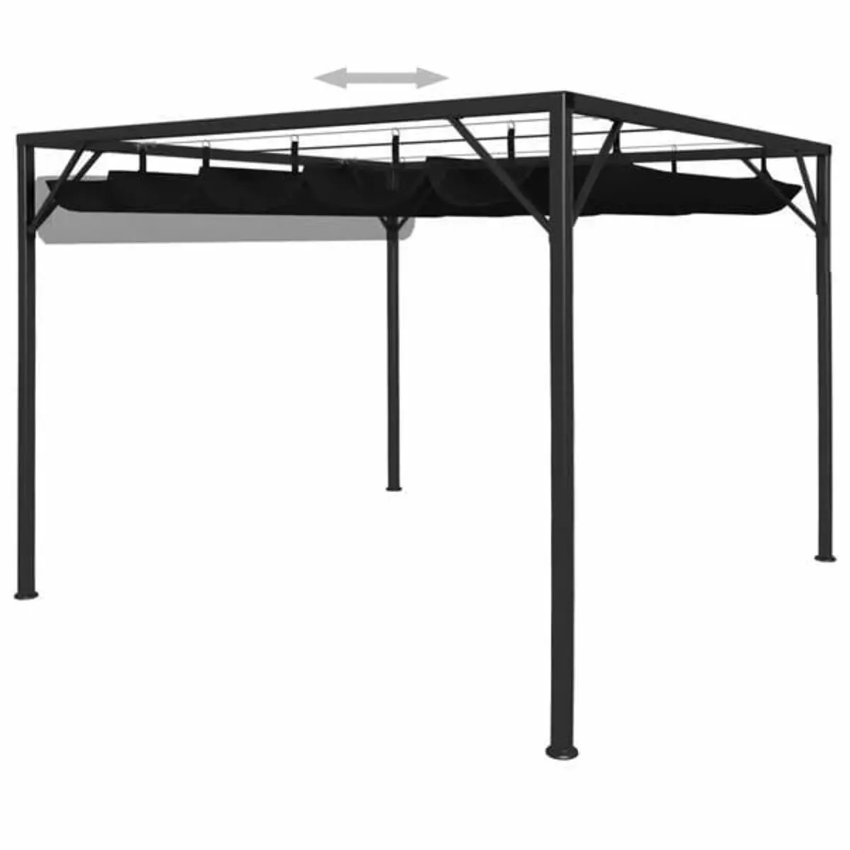 Garden Gazebo with Retractable Roof Canopy 3x3 m A - Image 2