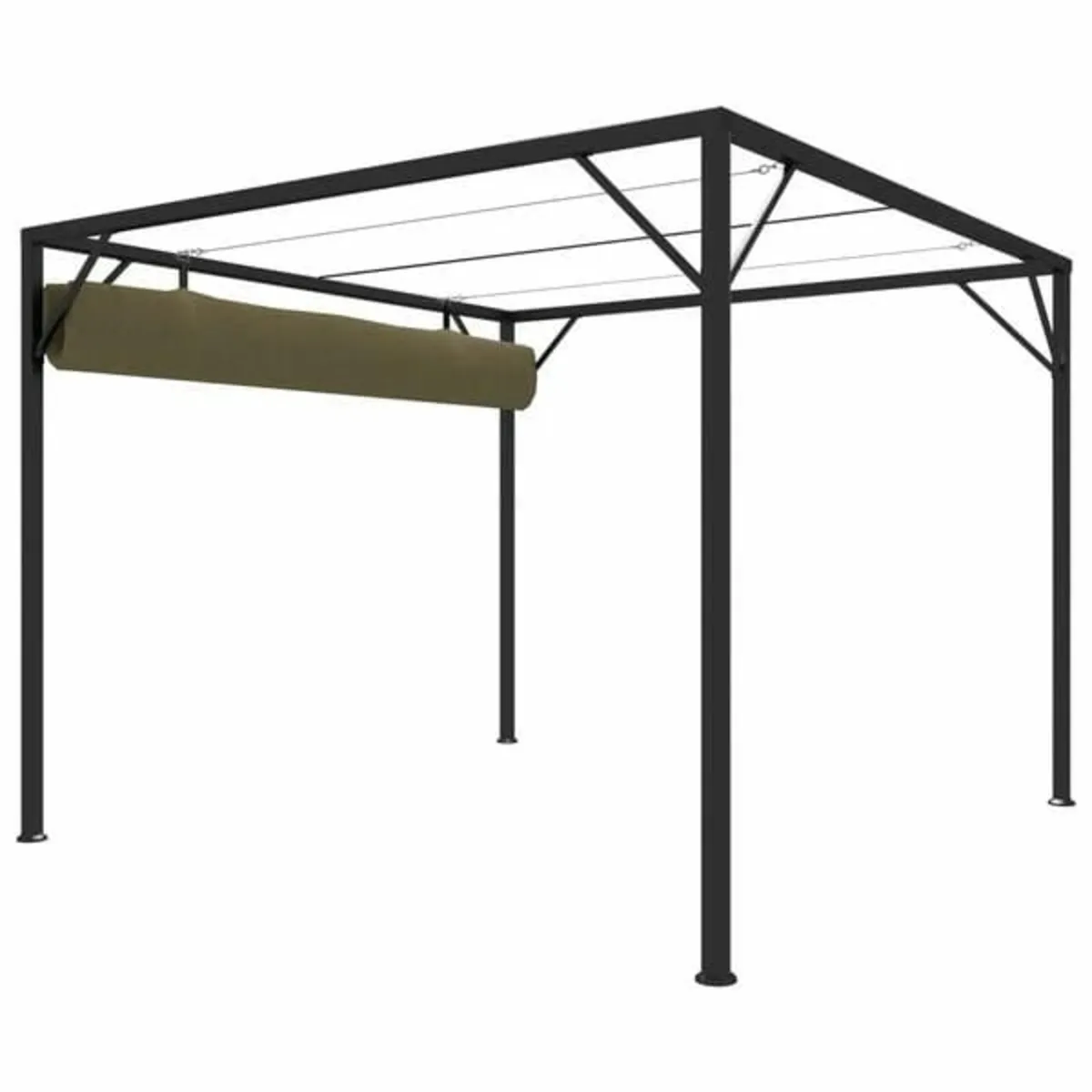 Garden Gazebo with Retractable Roof 3x3 m Taupe 18 - Image 4