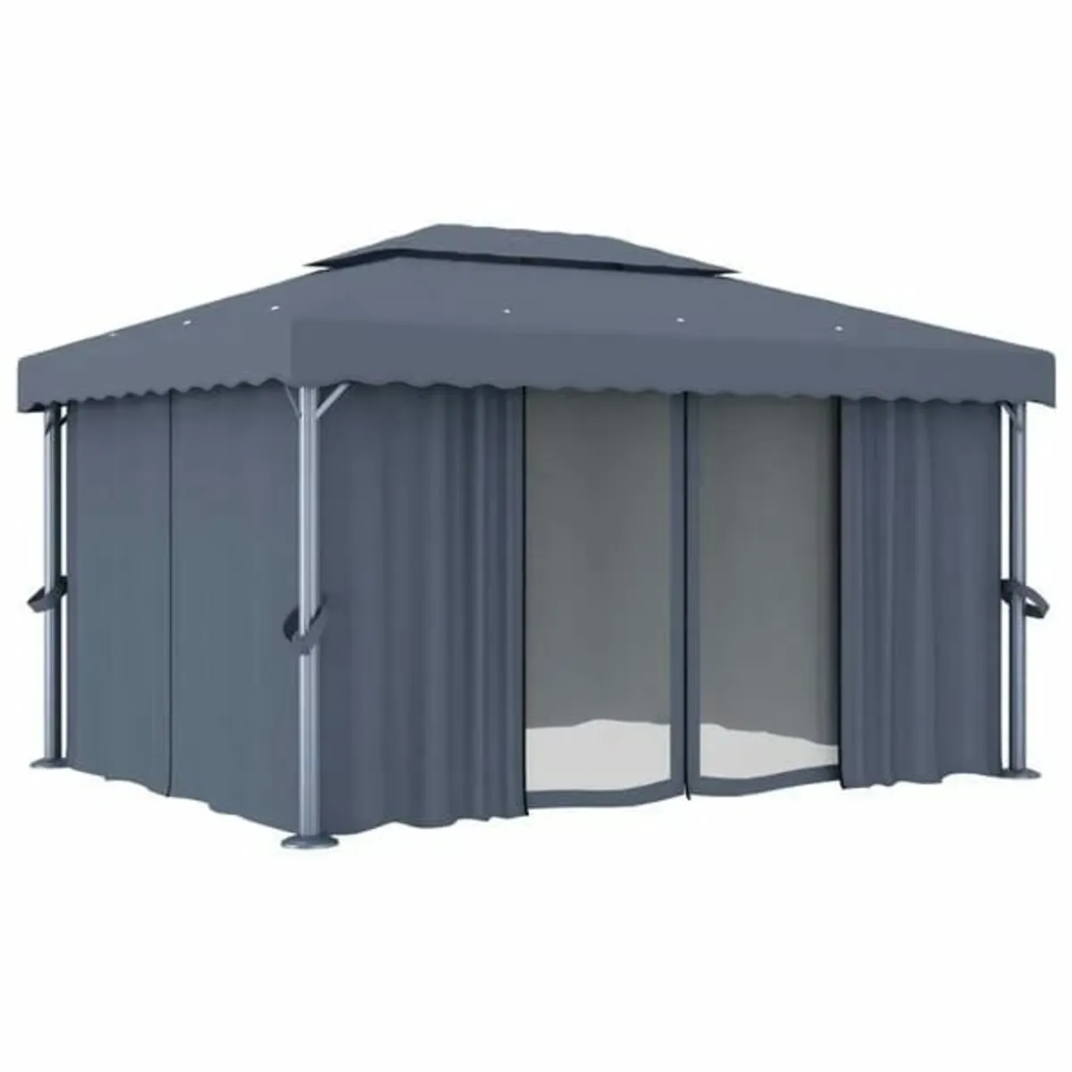 Gazebo with Curtain 4x3 m Anthracite Aluminium

De - Image 1