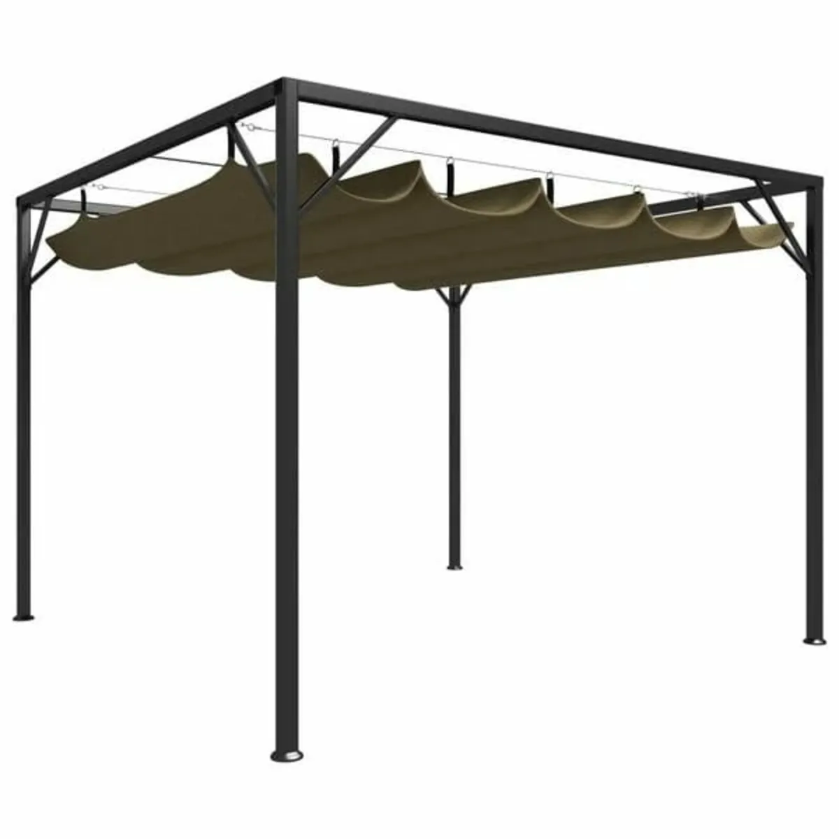 Garden Gazebo with Retractable Roof 3x3 m Taupe 18 - Image 1