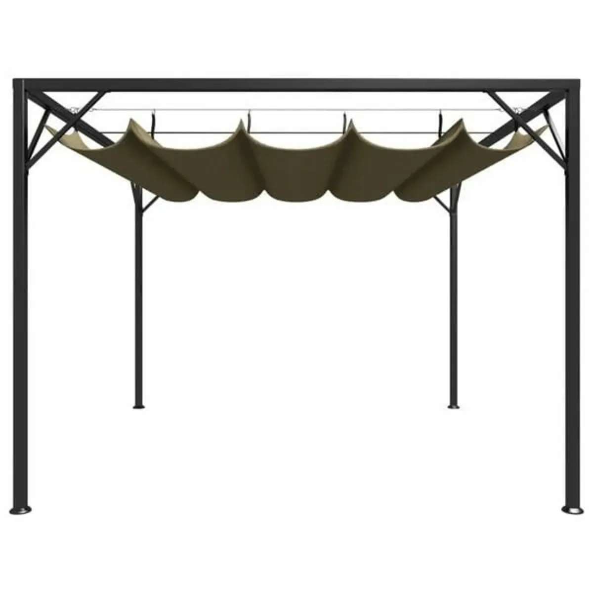 Garden Gazebo with Retractable Roof 3x3 m Taupe 18 - Image 2