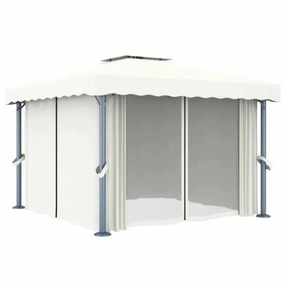 Gazebo with Curtain 3x3 m Cream White Aluminium

D - Image 1